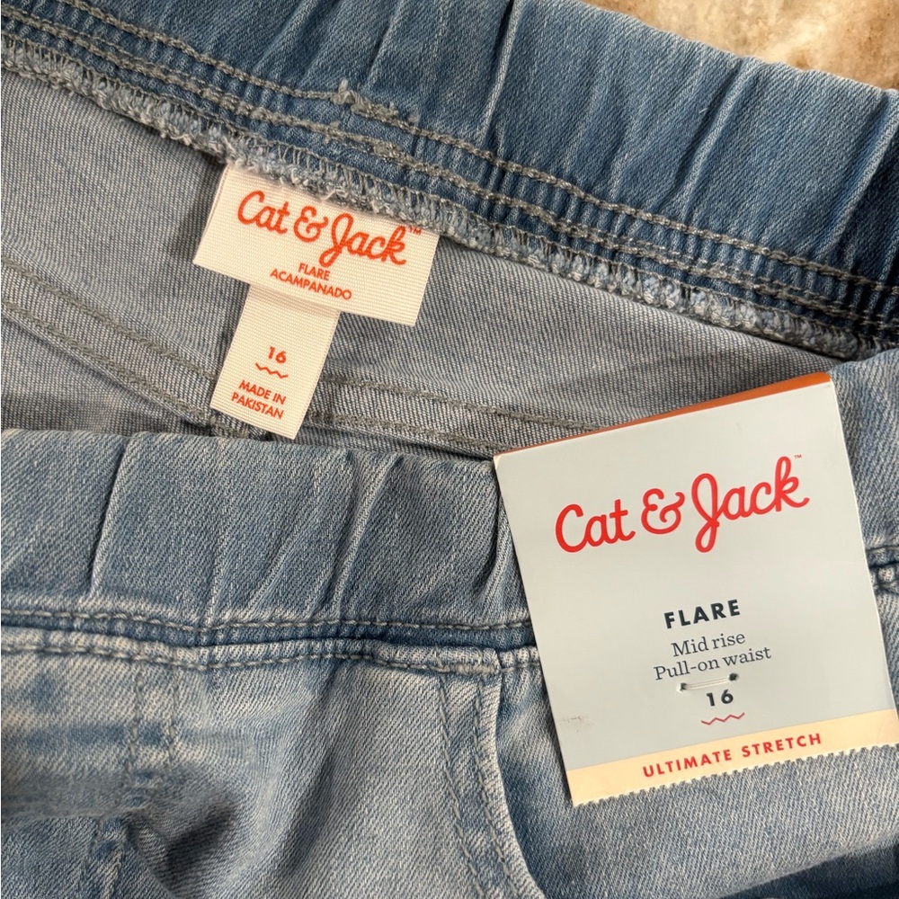 Big Girls Ultimate Stretch Mid-rise Pull-on Waist Flare Jeans size 16 NWT - Picture 8 of 9